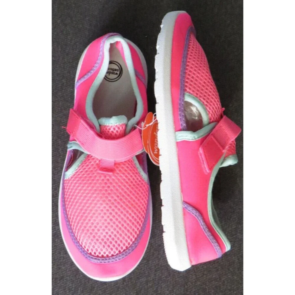 Wonder Nation Girls Pink Swim Shoes Water Shoes Size 2-3